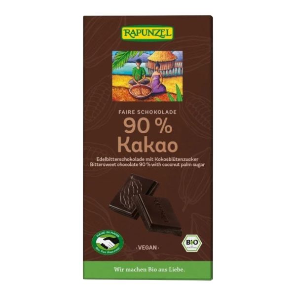 Σοκολάτα Μαύρη 90% ζαχαρη καρυδας