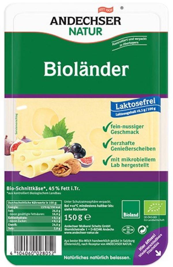 Biolander Κίτρινο Τυρί τύπου Εmmental σε Φέτες