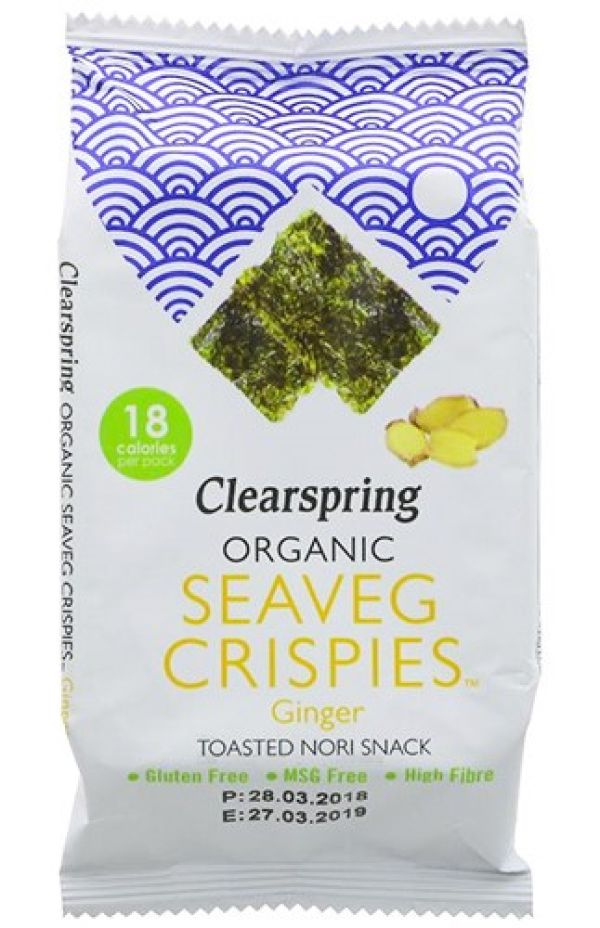 Seaveg Crispies NORI σνακ με Τζιντζερ