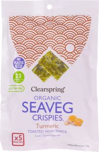 Seaveg Crispies NORI σνακ με Κουρκουμάς (5 x 4gr)