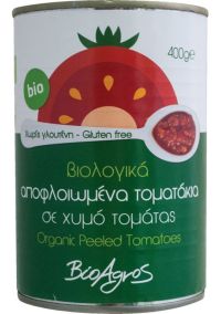 Βιολογικά Αποφλοιωμένα Τοματάκια σε Χυμό Τομάτας