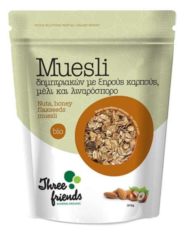 Μούσλι Δημητριακών με Ξηρούς καρπούς, Μέλι & Λιναρόσπορο BIO