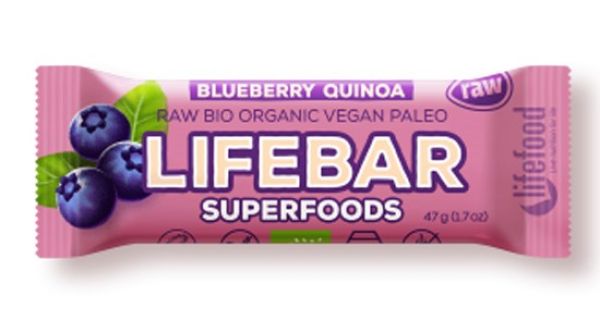 Βιολογική Ωμή Μπάρα Ενέργειας με Blueberry & Κινόα