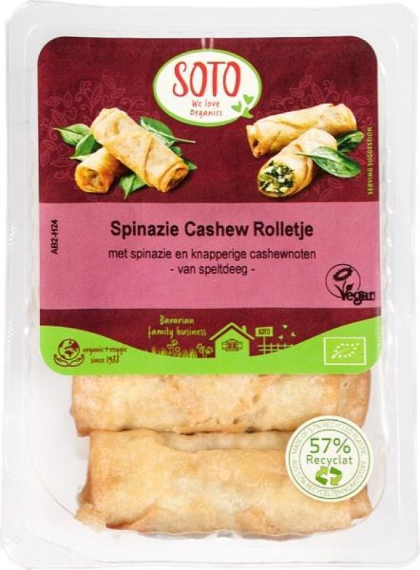 Spinach-Cashew rolls