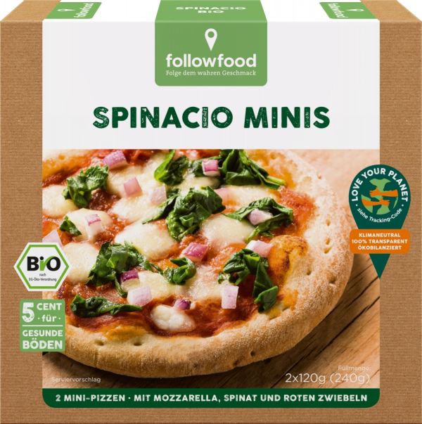 Πίτσα Mini με Σπανάκι και Μοτσαρέλα (2X120gr)