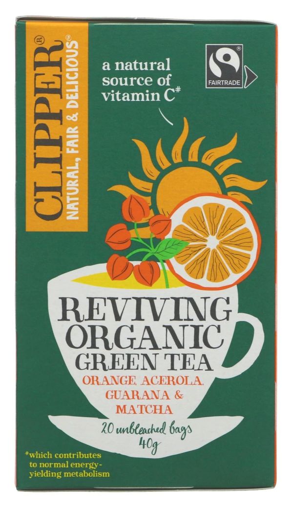 Πράσινο Τσάι Reviving Πορτοκάλι, Ασερόλα, Γκουαρανά & Matcha (Fairtrade)