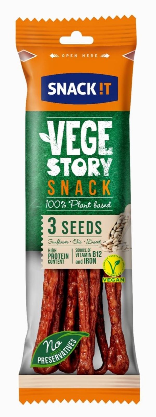 Vegan Snack Τύπου Σαλάμι με 3 Σπόρους
