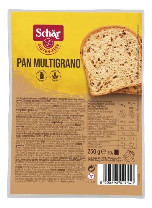 Ψωμί Πολύσπορο (Pan Multigrano) - Χωρίς Γλουτένη